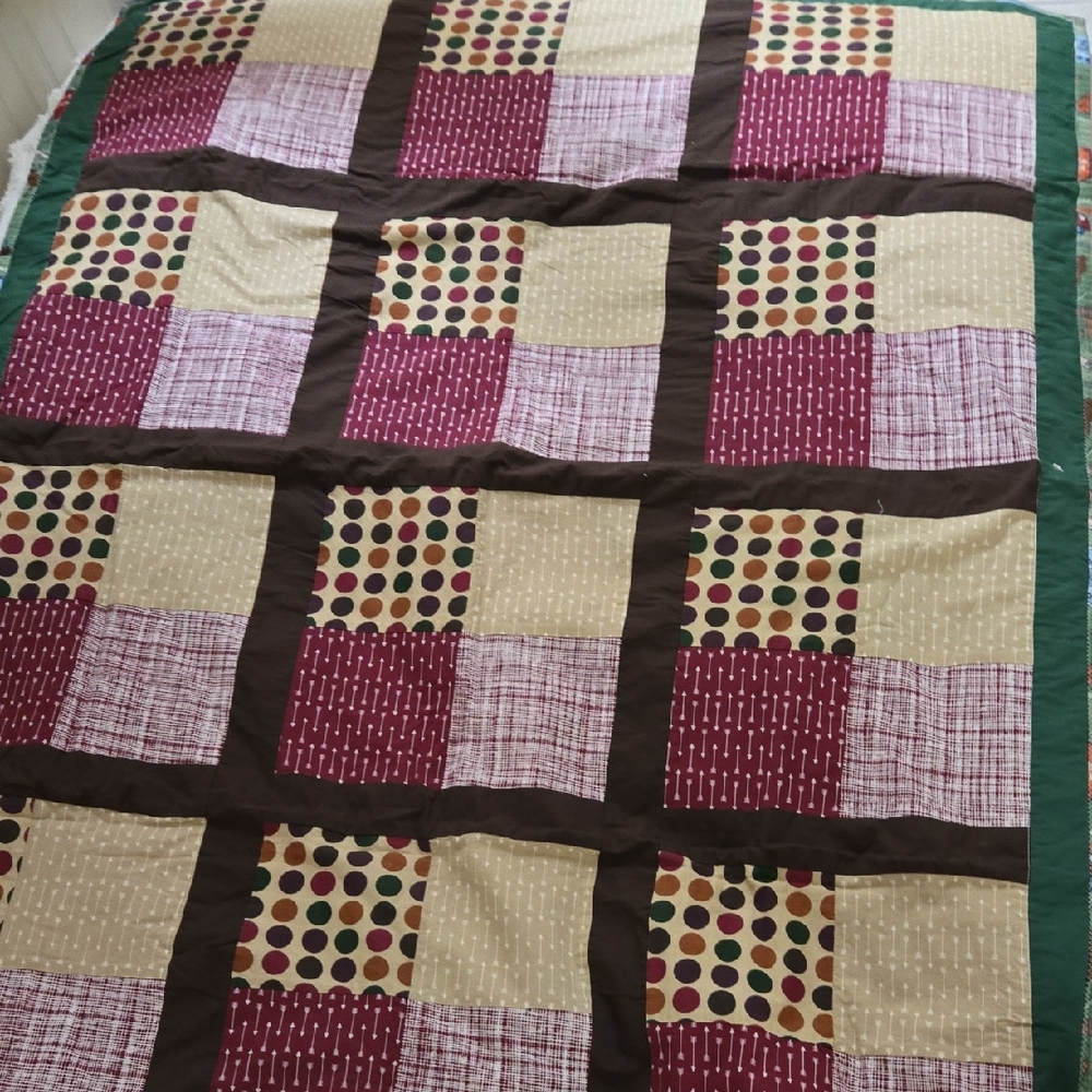 Patchwork Lap Quilt with Multicolor Design - Picture 2 of 5